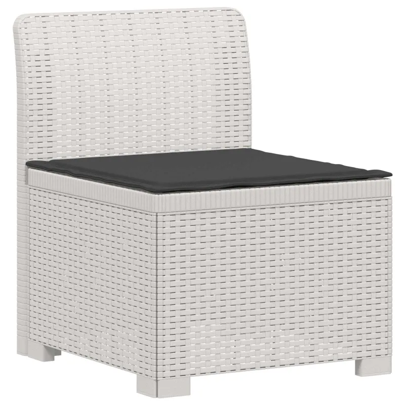 3-vietė sodo sofa su pagalvėlėmis, Rattan išvaizda PP Balta