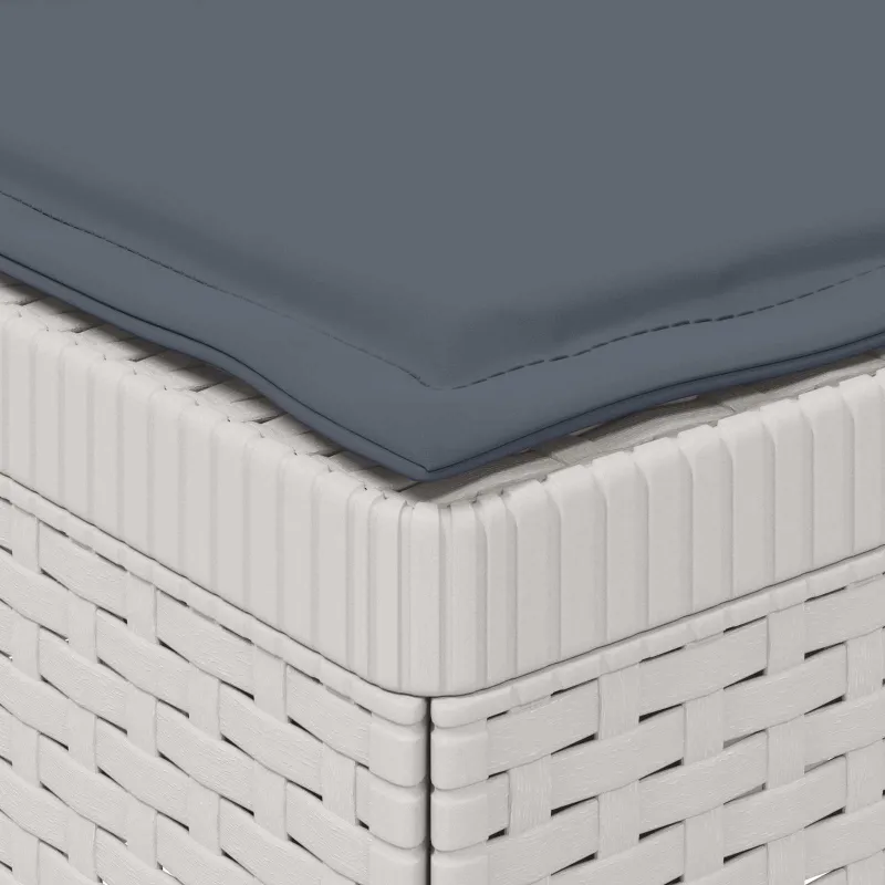 3-vietė sodo sofa su pagalvėlėmis, Rattan išvaizda PP Balta