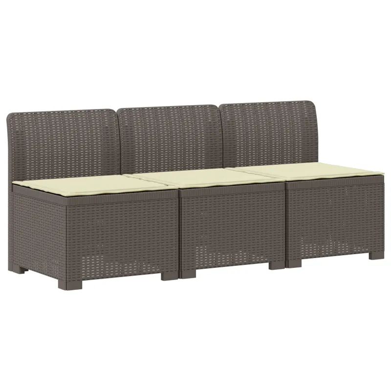 3-vietė sodo sofa su pagalvėlėmis, Rattan išvaizda PP