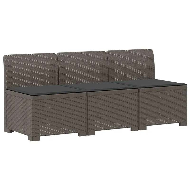 3-vietė sodo sofa su pagalvėlėmis, Rattan išvaizda PP