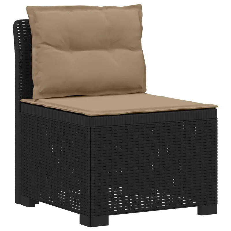 3-vietė sodo sofa su pagalvėlėmis, Rattan išvaizda PP Antracito