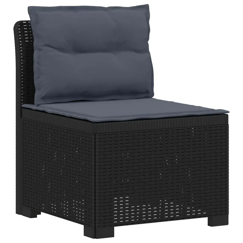3-vietė sodo sofa su pagalvėlėmis, Rattan išvaizda PP Antracito