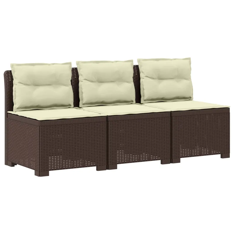3-vietė sodo sofa su pagalvėlėmis, Rattan išvaizda PP Ruda