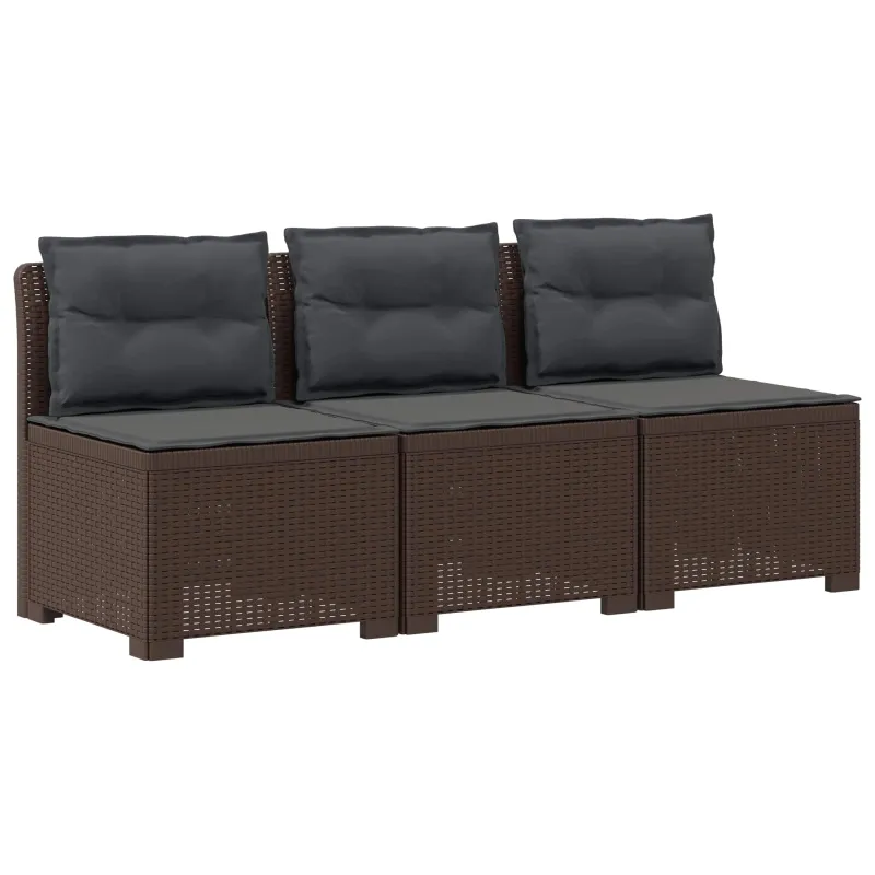 3-vietė sodo sofa su pagalvėlėmis, Rattan išvaizda PP Ruda