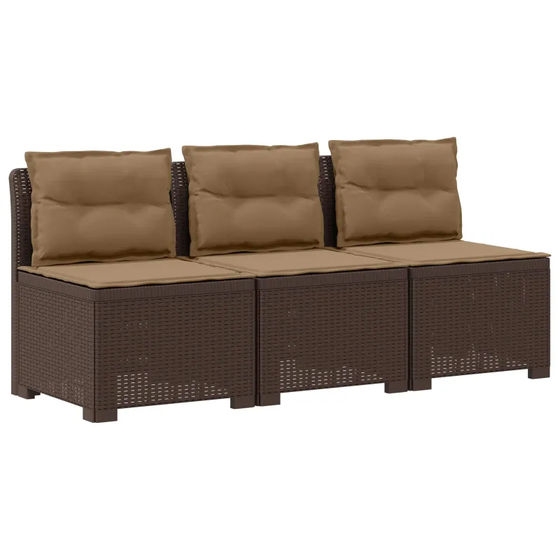 3-vietė sodo sofa su pagalvėlėmis, Rattan išvaizda PP Ruda