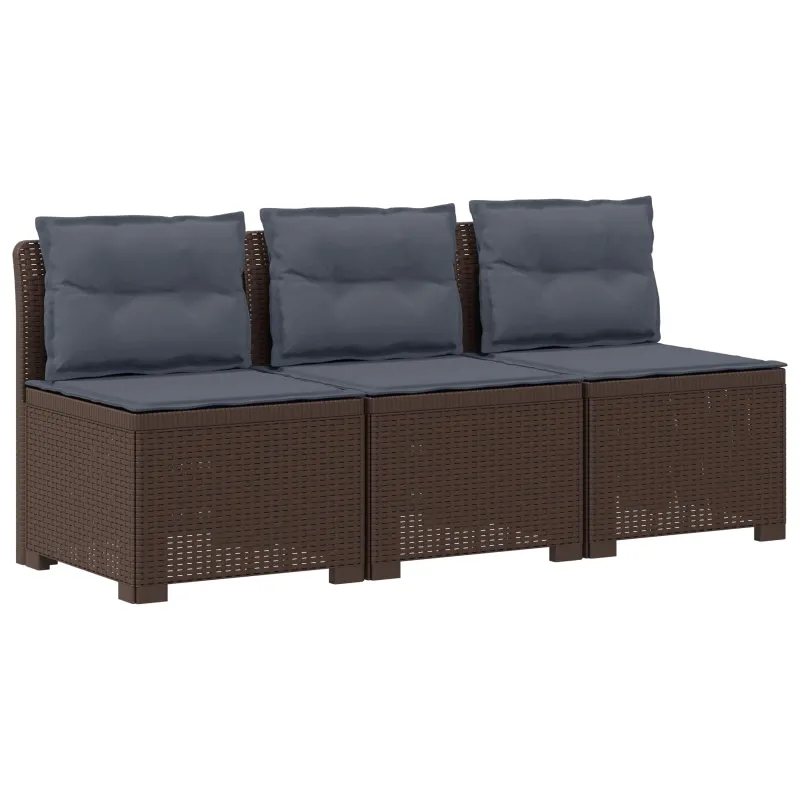3-vietė sodo sofa su pagalvėlėmis, Rattan išvaizda PP Ruda