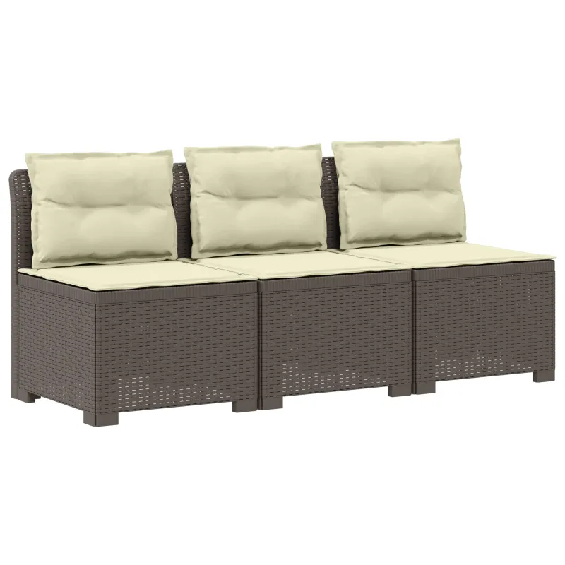 3-vietė sodo sofa su pagalvėlėmis, Rattan išvaizda PP