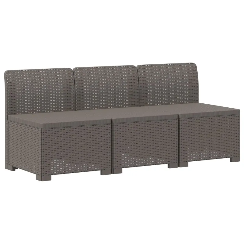 3-vietė sodo sofa su pagalvėlėmis, Rattan išvaizda PP