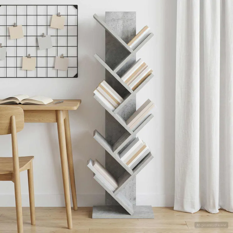 Medinis bibliotekos stovas 6-lygių 30 x 18 x 100 cm
