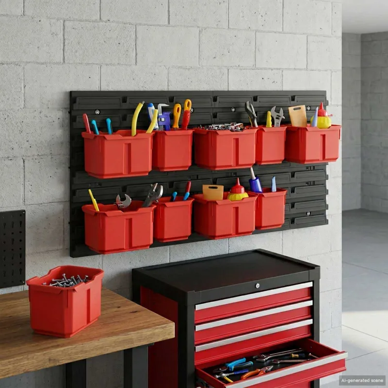 Konteinerio lentyna Juoda ir raudona 77,5 x 2 x 39 cm PP