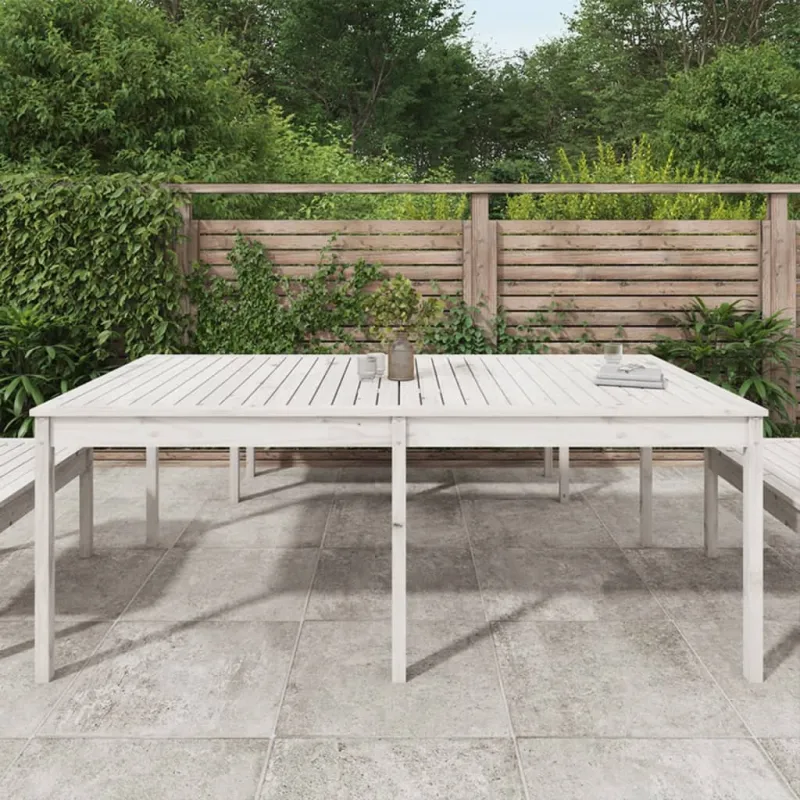 Sodo pöytätaso, valkoinen, 203,5x100x76cm, mäntypuuta massiivia