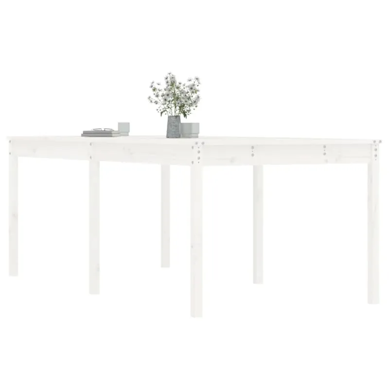 Sodo pöytätaso, valkoinen, 203,5x100x76cm, mäntypuuta massiivia
