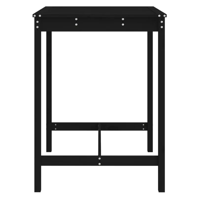 Sodo pöytä, musta, 82,5x82,5x110 cm, mäntypuuta massiivia