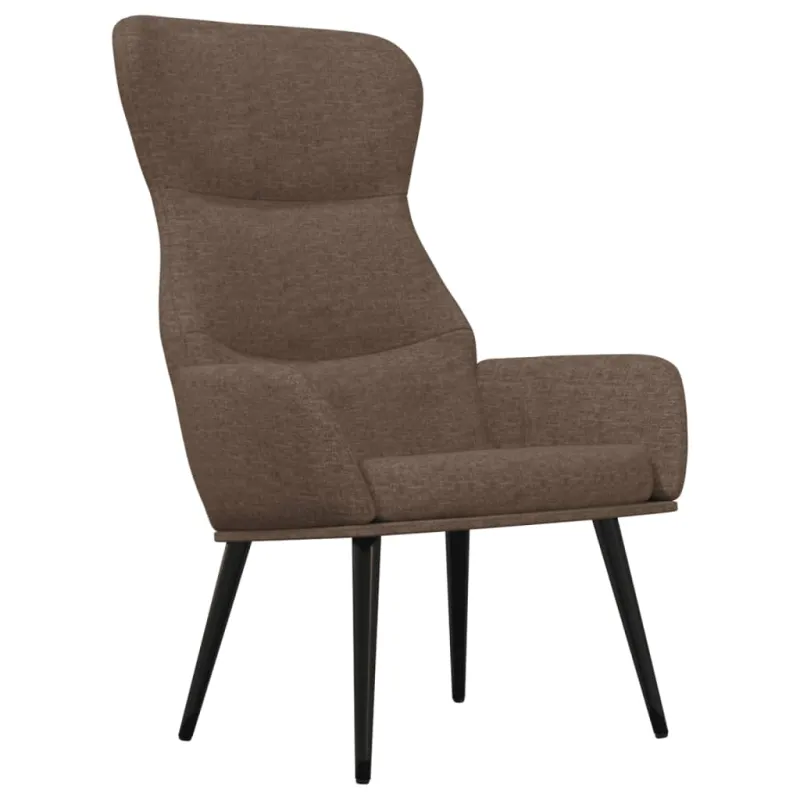 Poilsio kėdė su taburete, taupe spalvos, audinys