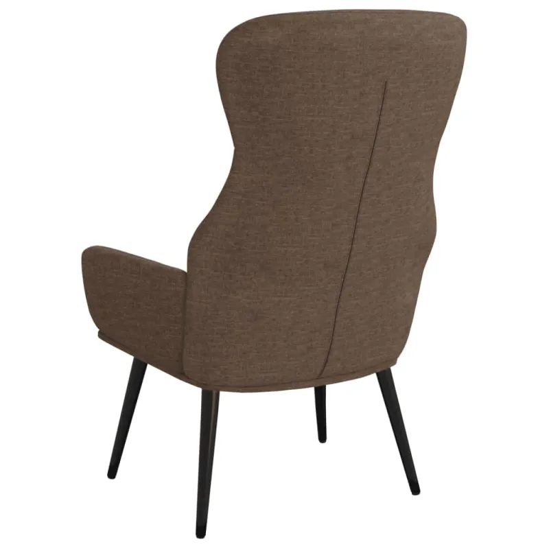 Poilsio kėdė su taburete, taupe spalvos, audinys