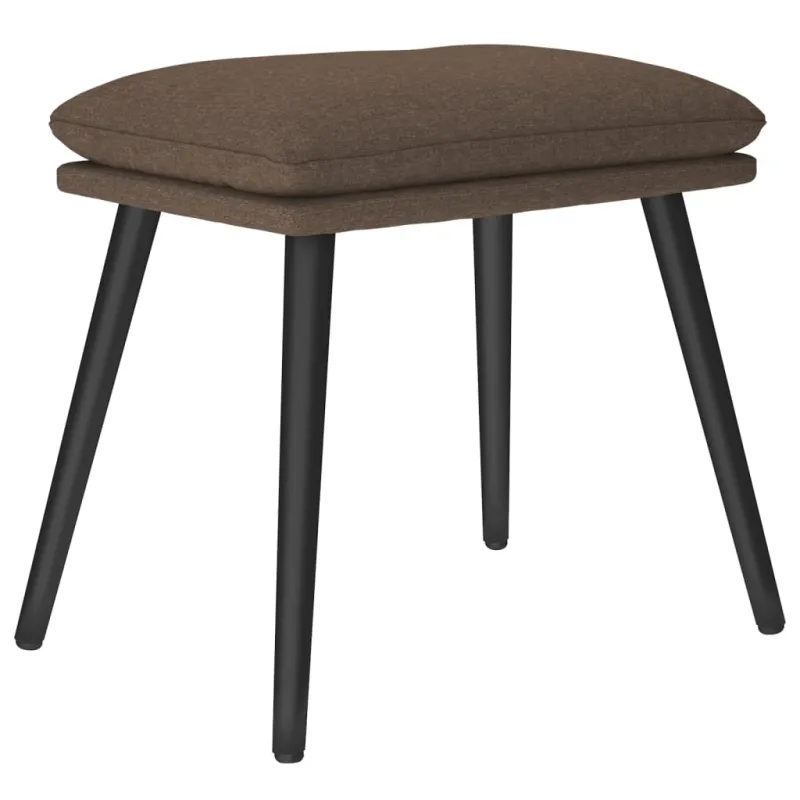 Poilsio kėdė su taburete, taupe spalvos, audinys