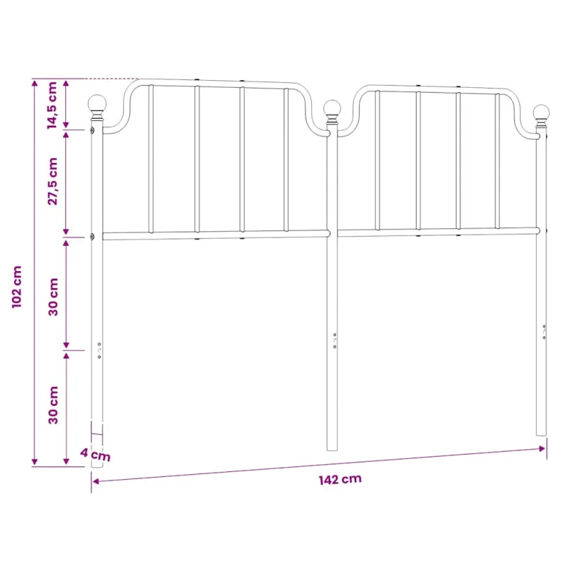 Metalinis pakaitinis galvūgalis, baltos spalvos, 135cm