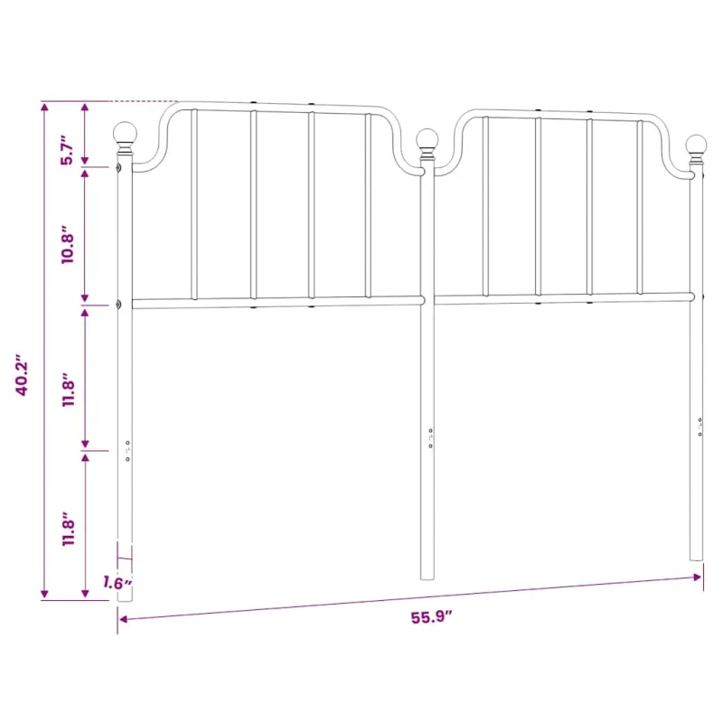 Metalinis pakaitinis galvūgalis, baltos spalvos, 135cm