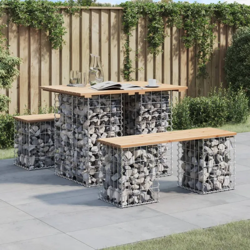 Sodo pöytätaso, gabion-tyylinen, 100x70x72 cm, mäntypuuta
