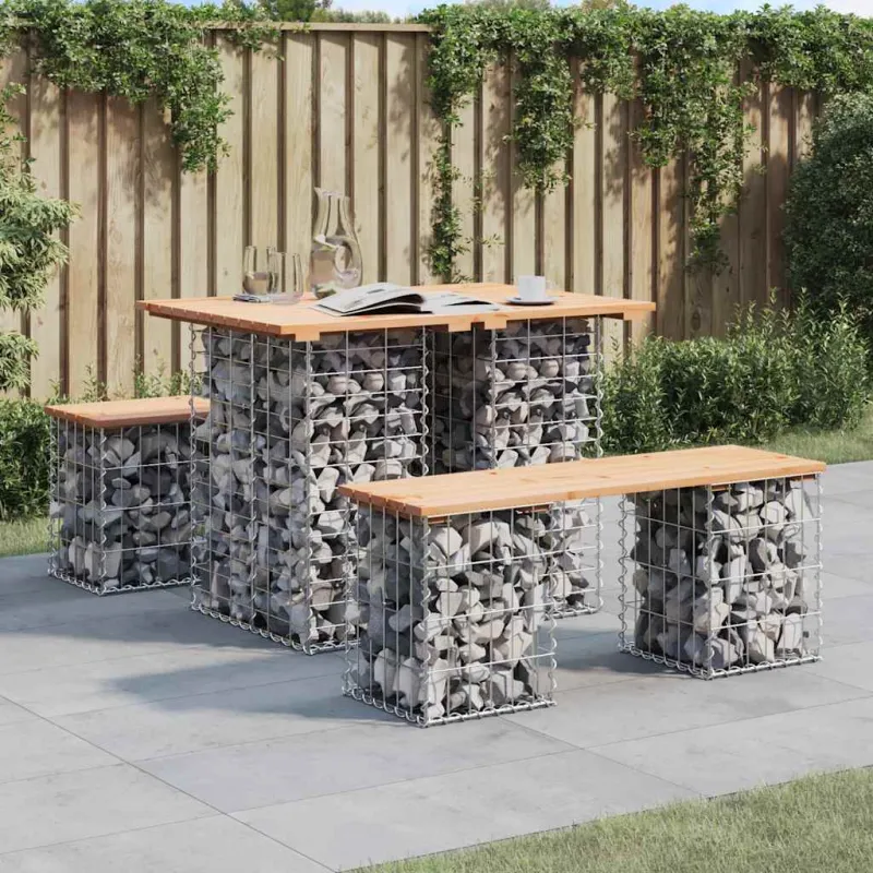 Sodo pöytätaso, gabion-malli, 100x70x72 cm, mäntypuuta