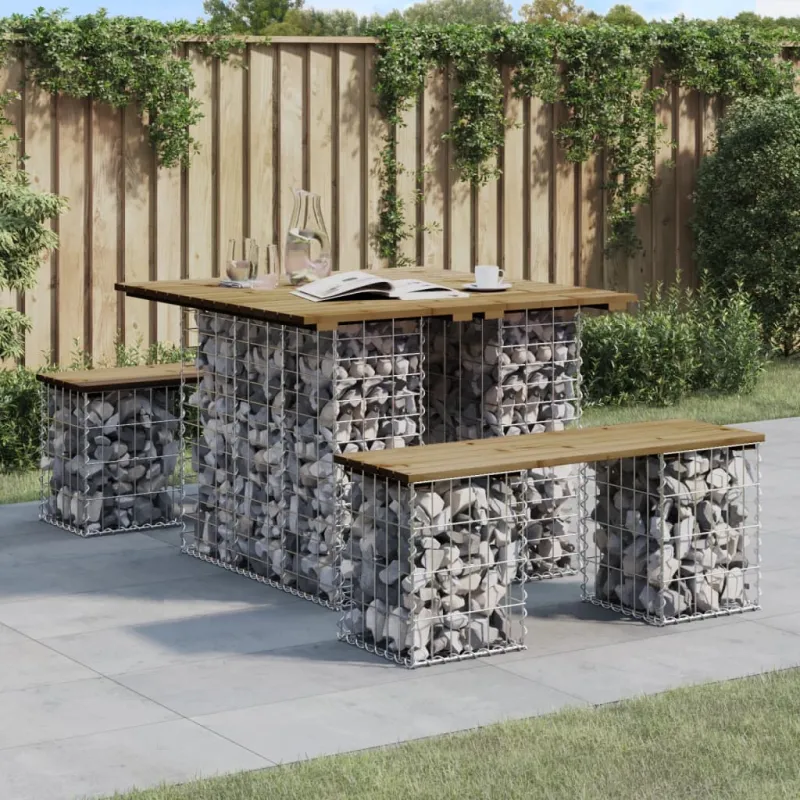 Sodo pöytätaso, gabion-tyylinen, 100x102x72 cm, kyllästetty mäntypuu