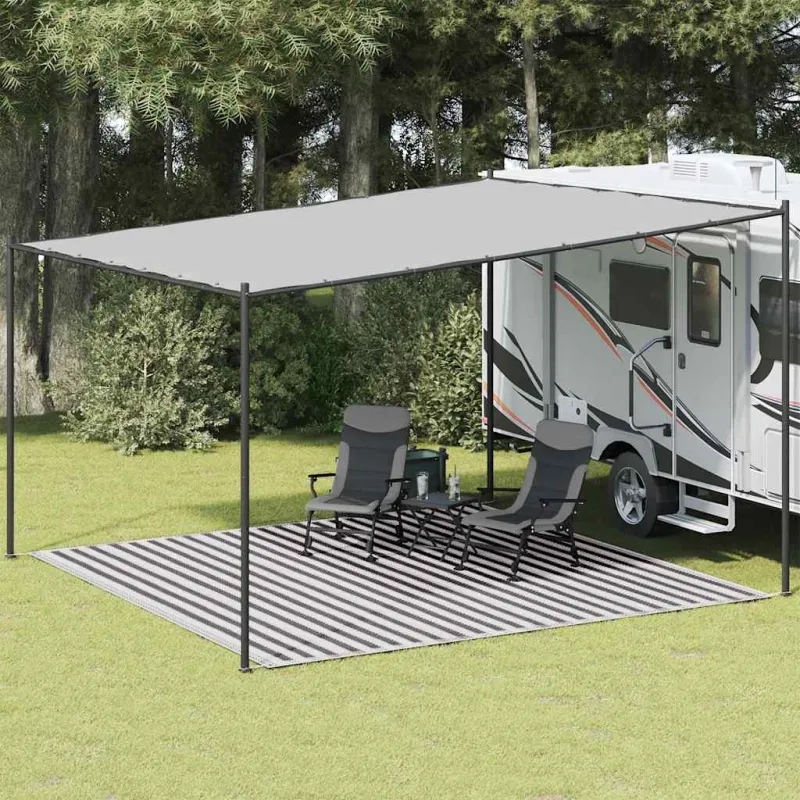 Palapinės kilimėlis, antracito ir baltas, 400x400cm, HDPE