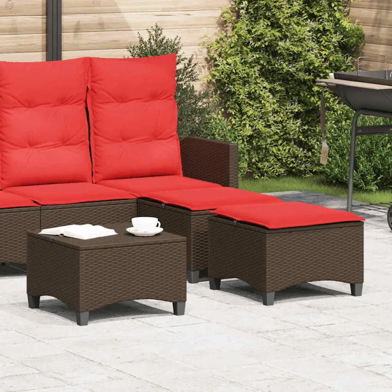 sodo kėdės su pagalvėlėmis 2 vnt Ruda 55x55x36 cm polirotango