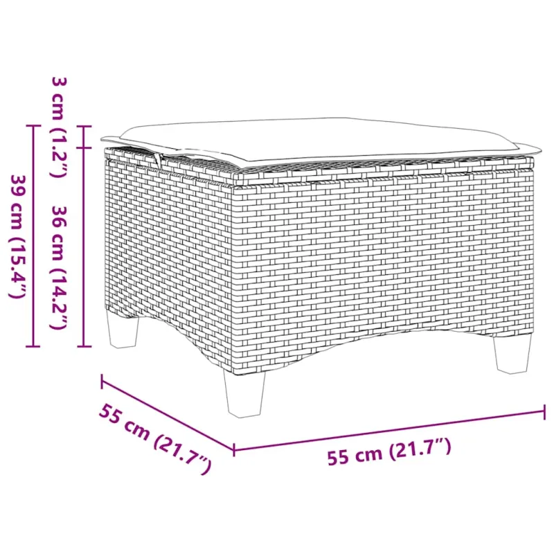 sodo kėdės su pagalvėlėmis 2 vnt Ruda 55x55x36 cm polirotango