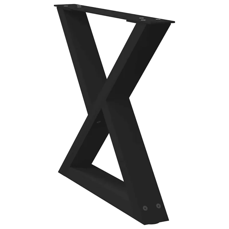 Kavos staliuko kojelės, 2 vnt., juodos, 50x(42-43,3) cm, plienas