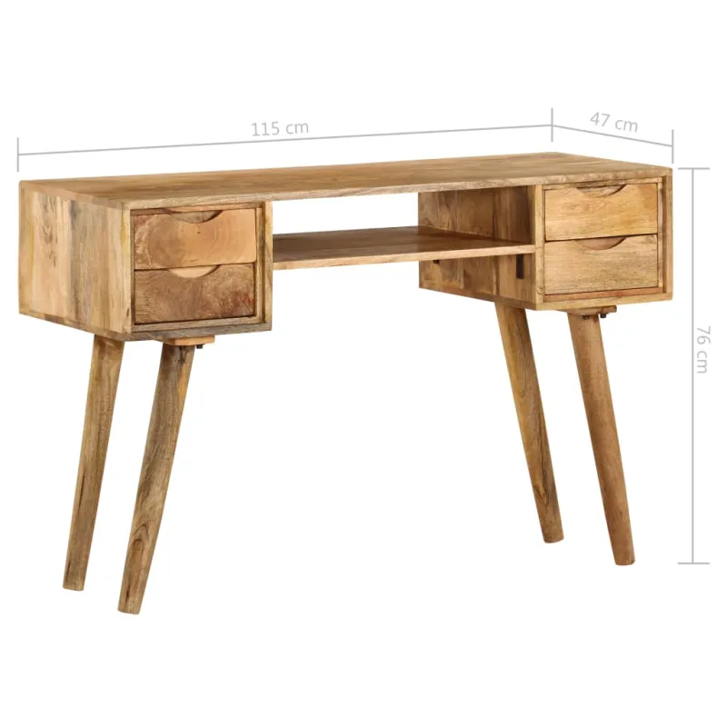 Rašomasis stalas, 115x47x76 cm, mango medienos masyvas