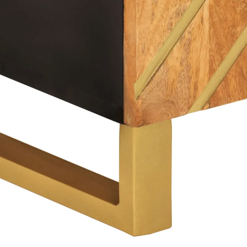 TV spintelė, ruda ir juoda, 105x33,5x46cm, mango masyvas