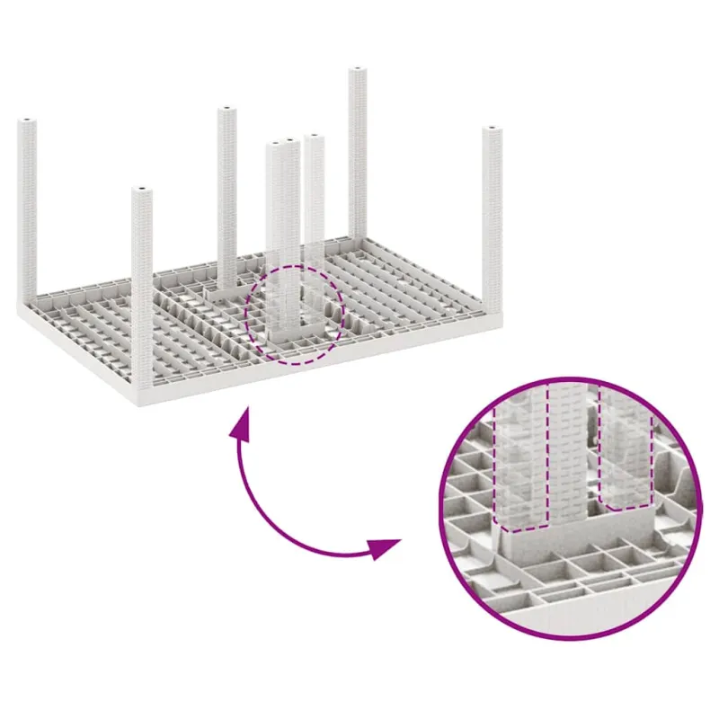 Sodo pöytä Valkoinen 150 x 100 x 73 cm polyrattana