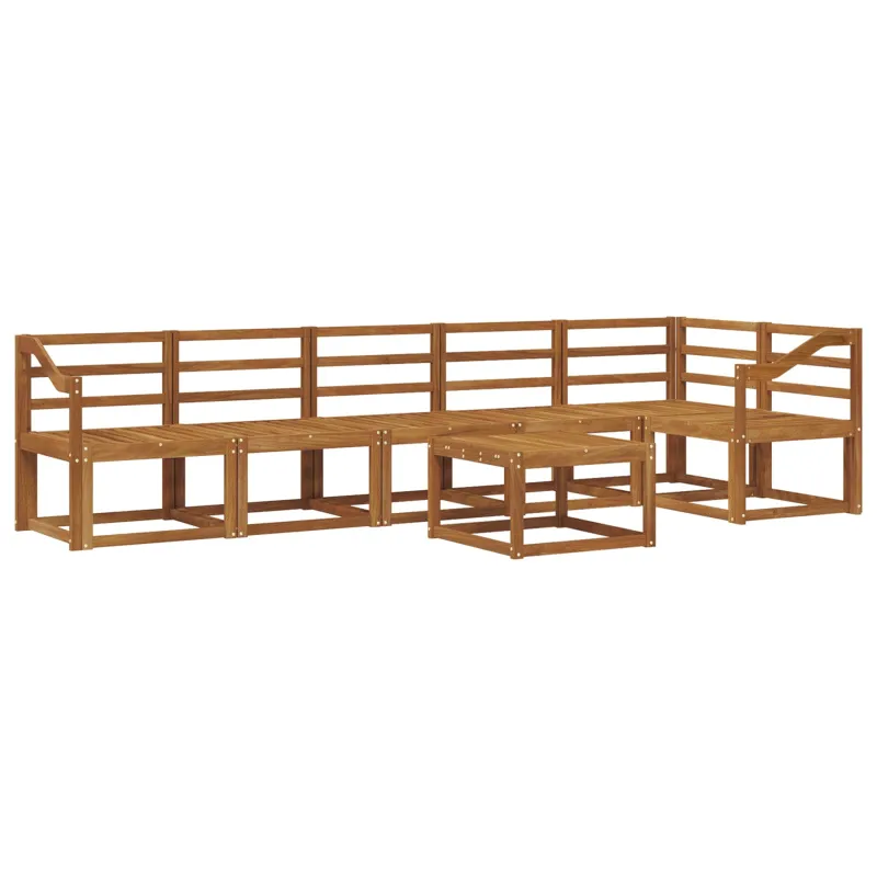 Lauko sofos komplektas 7 pcs Natūrali Kietos akacijos mediena