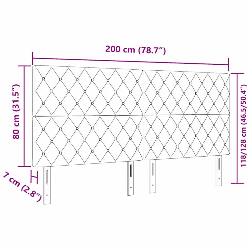 LED galvūgalis su LED juostelėmis Rožinė 200 cm Aksomas