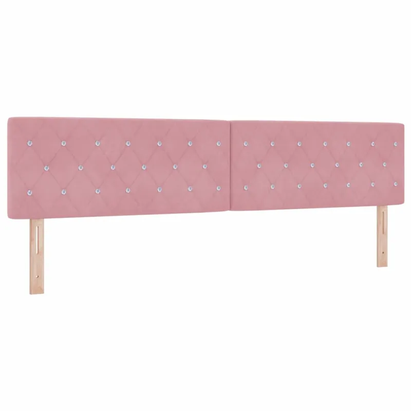 Kiemas lova su čiužiniu Rožinė 200 x 200 cm Aksomas