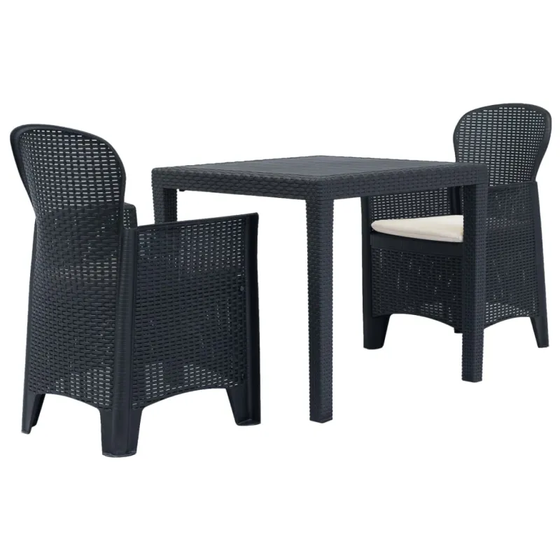 Bistrokalustekokonaisuus, 3D, antrasiittiväri, rattaan jäljitelmä