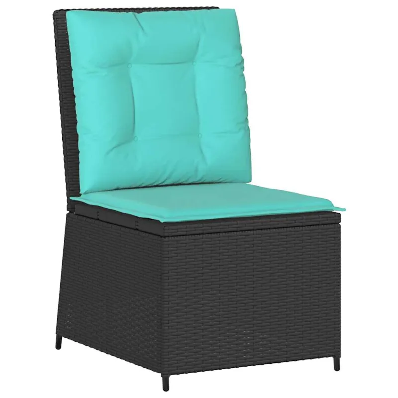 Sodo sofa su pagalve Juoda ir turkio poliratanas