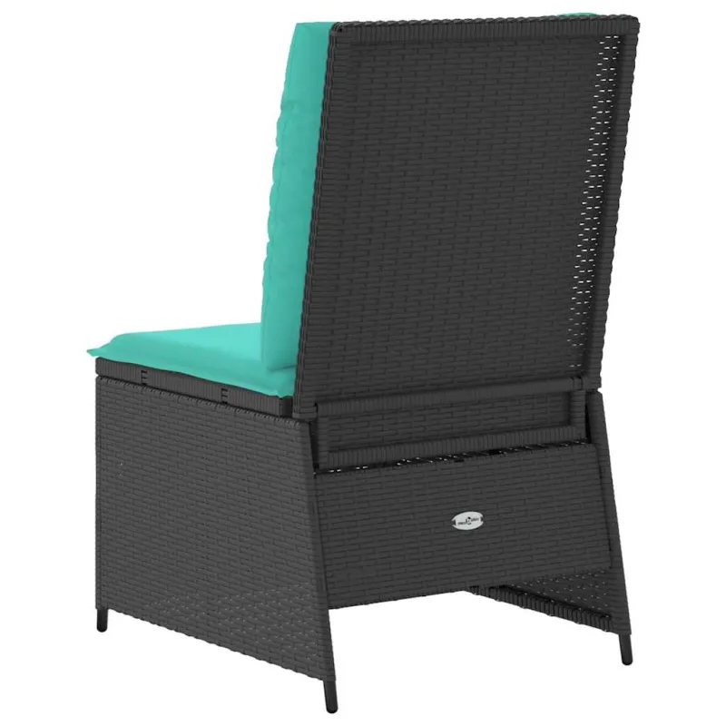 Sodo sofa su pagalve Juoda ir turkio poliratanas