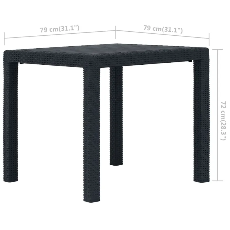 Bistrokalustekokonaisuus, 3D, antrasiittiväri, rattaan jäljitelmä