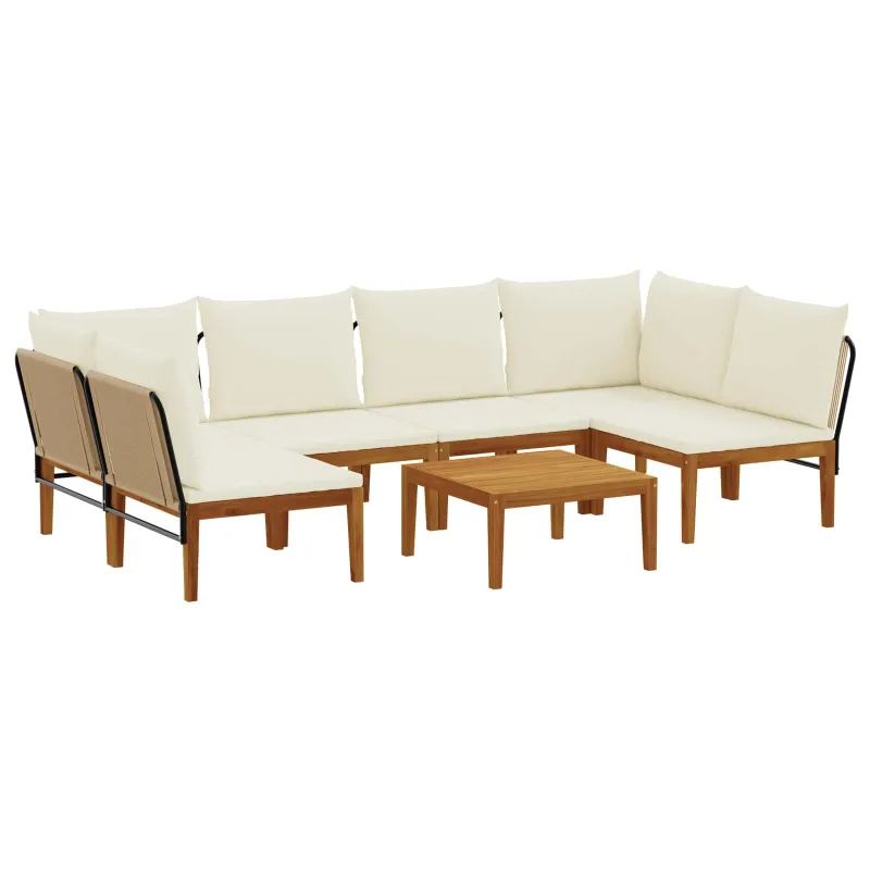 7 pcs Kietas akacijos medienos ir virvės Natūrali