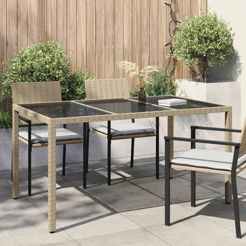 Sodo stalas Smėlio 150 x 90 x 75 cm poliratanas