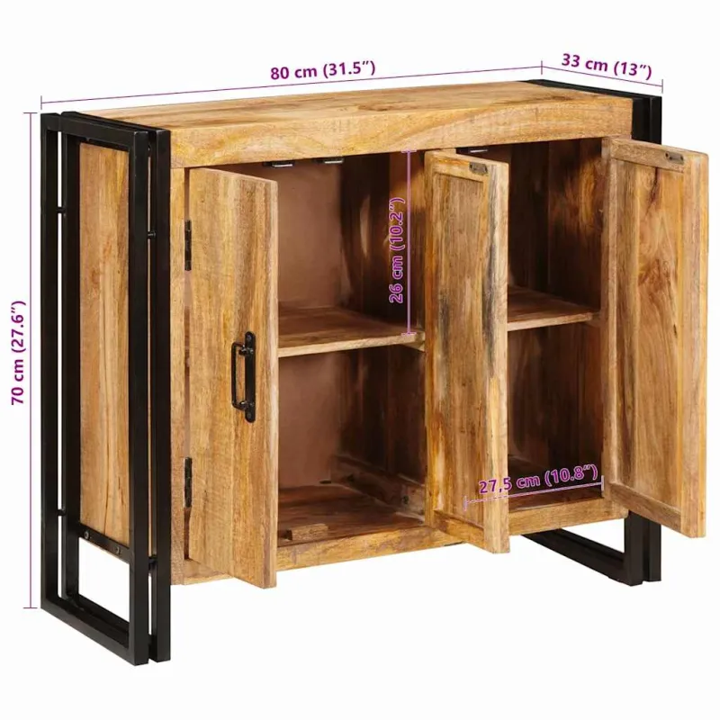 Kabalas Ruda 80 x 33 x 70 cm mango medienos masyvas