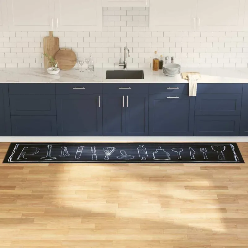 Virtuvės kilimas Juoda 300 x 60 cm Aksomas