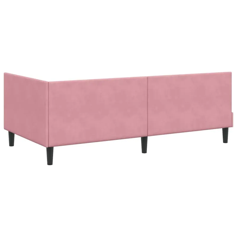 Kampinė lovos konstrukcija Rožinė 80 cm x 200 cm Aksomas
