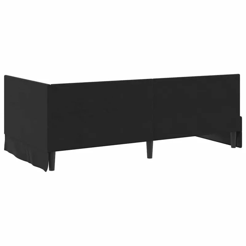 Kampinė lovos konstrukcija Juoda 90 cm x 190 cm Aksomas