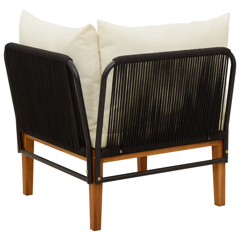 Sodo kampinė sofa su pagalvėlėmis Natūrali