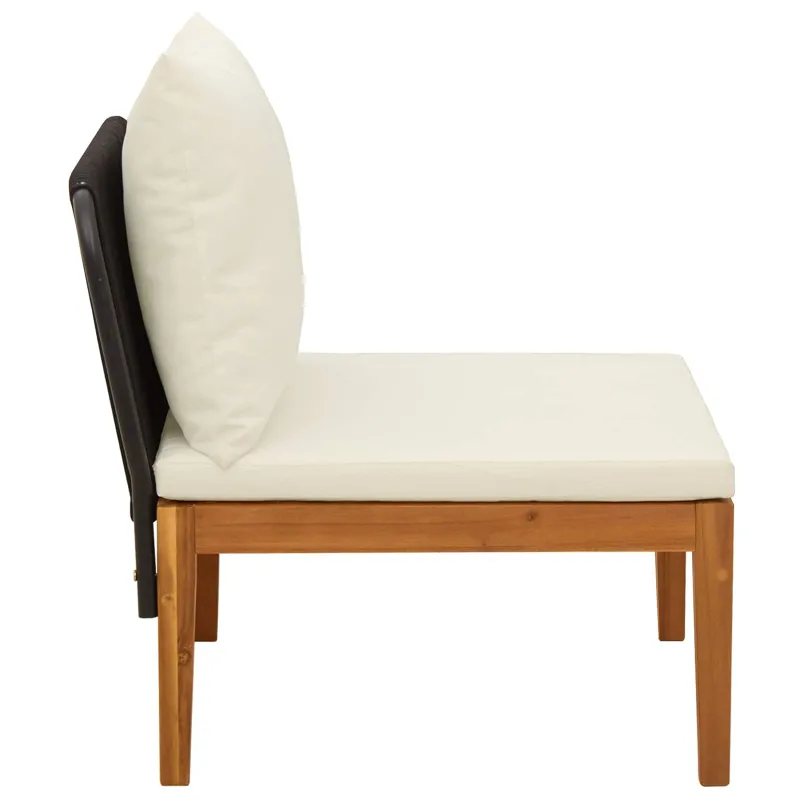 Sodo vidurinė sofa su pagalvėlėmis Natūrali