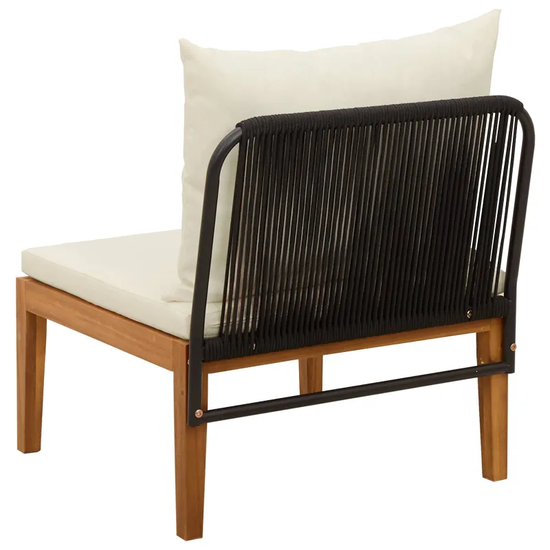 Sodo vidurinė sofa su pagalvėlėmis Natūrali