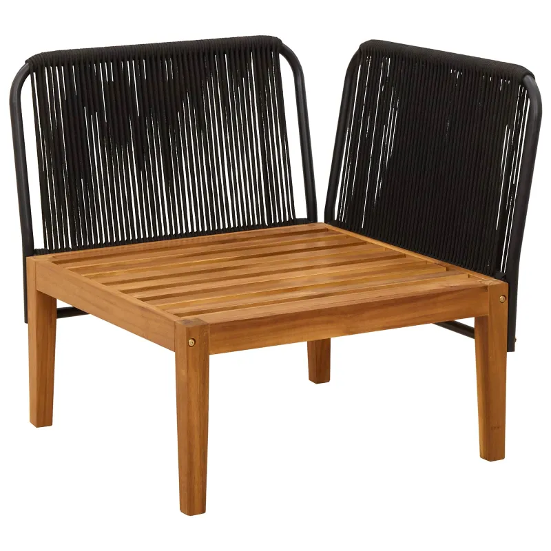 Sodo kampinė sofa su pagalvėlėmis Natūrali