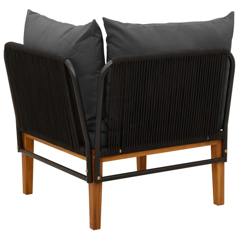 Sodo kampinė sofa su pagalvėlėmis Natūrali